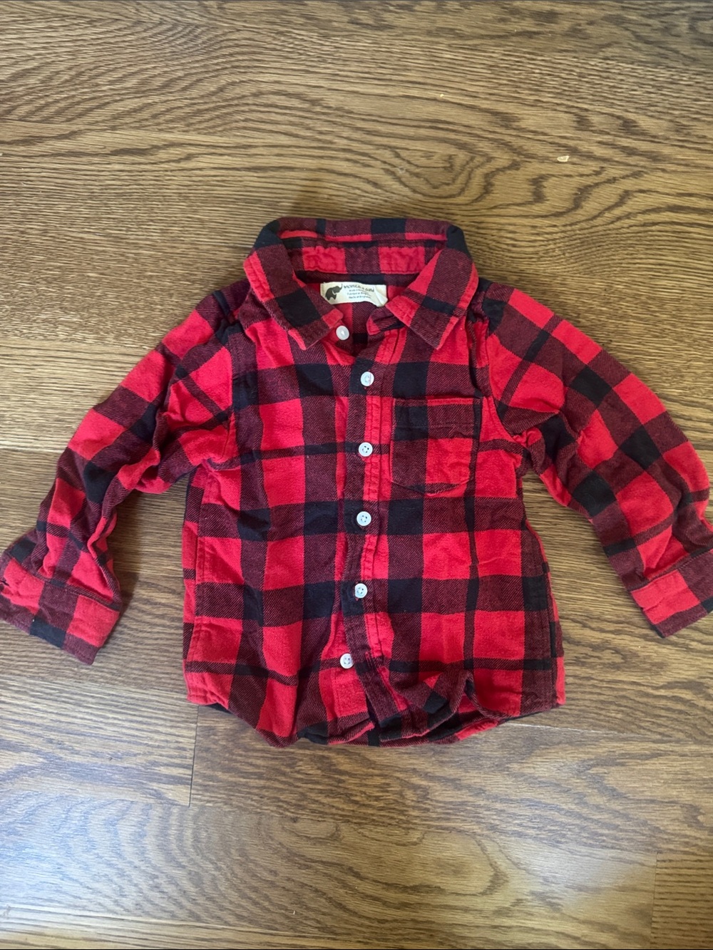Monica and Andy Red & Black Plaid Kids Button-Up Shirt - size 2T